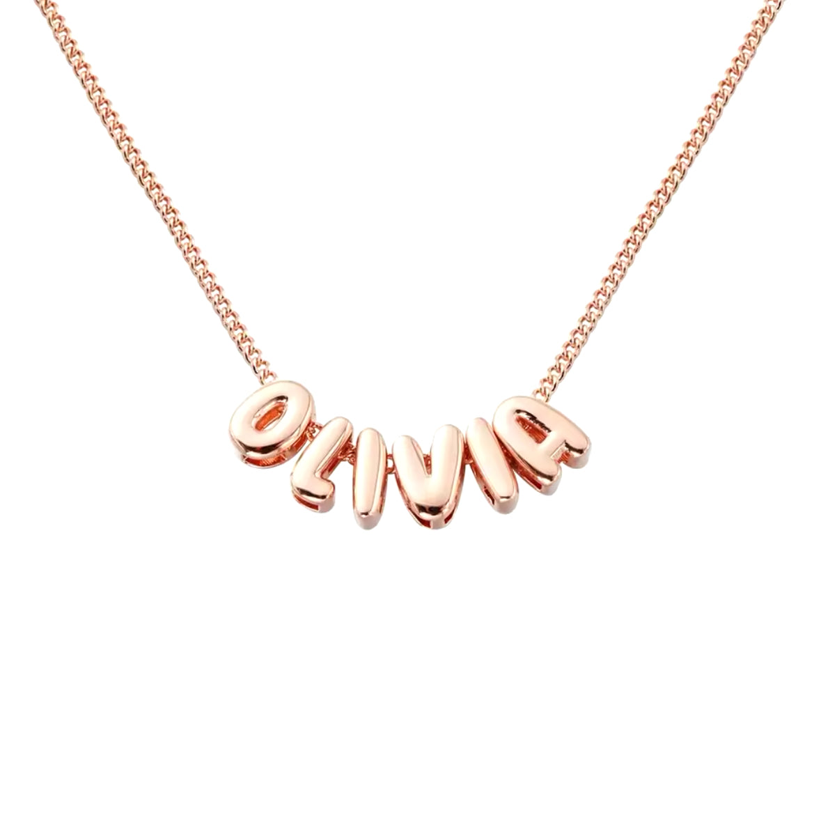 Mini bubble initial necklace